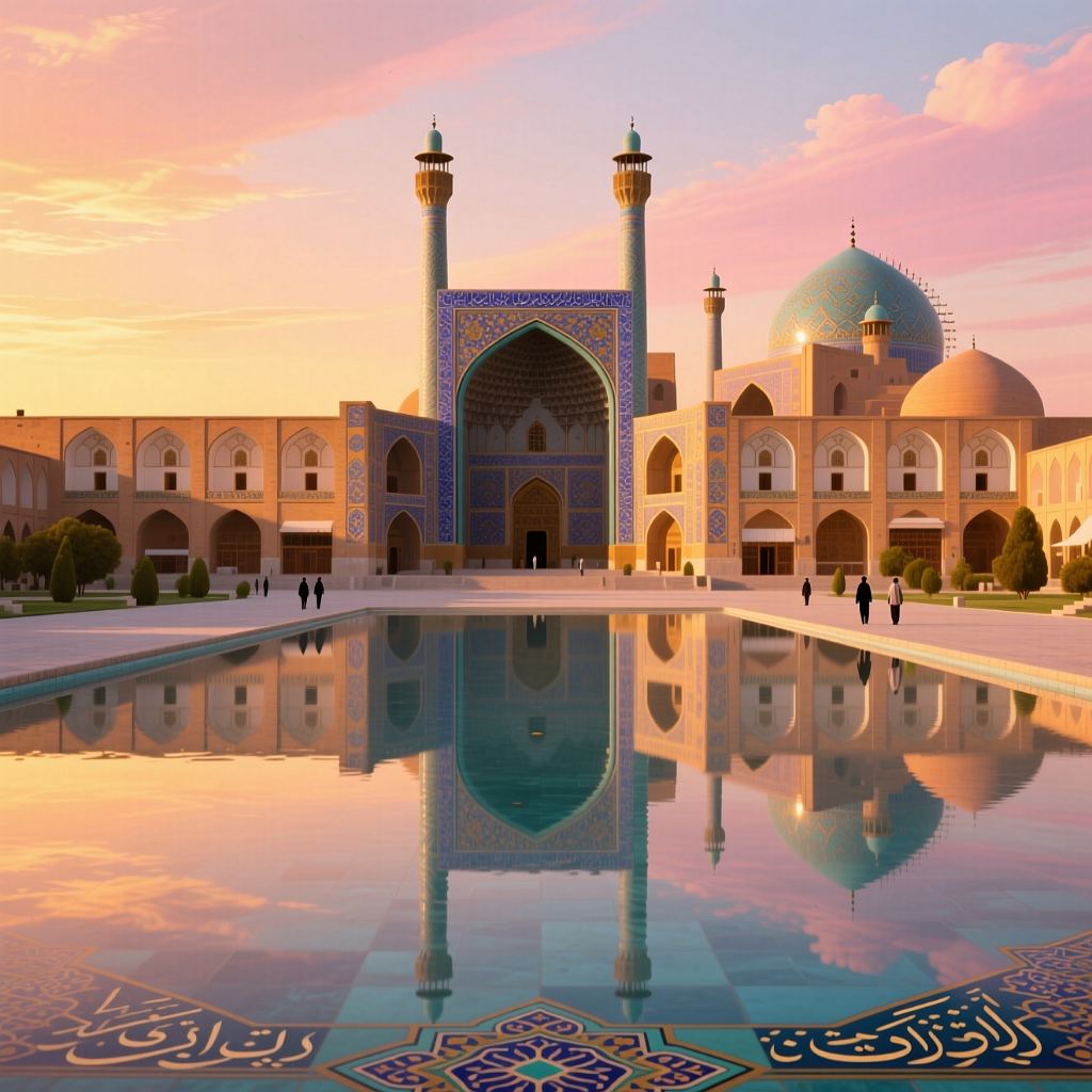 میدان نقش جهان اصفهان در غروب