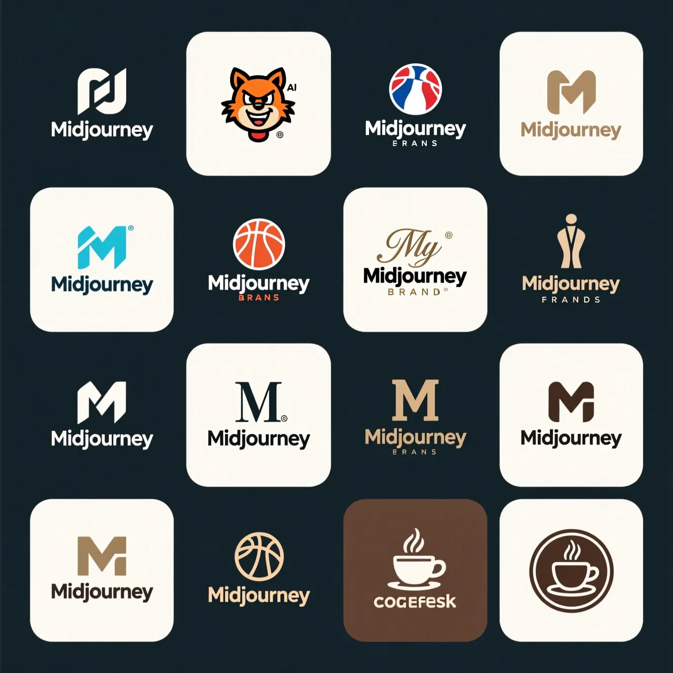 نمونه لوگوهای طراحی شده با Midjourney