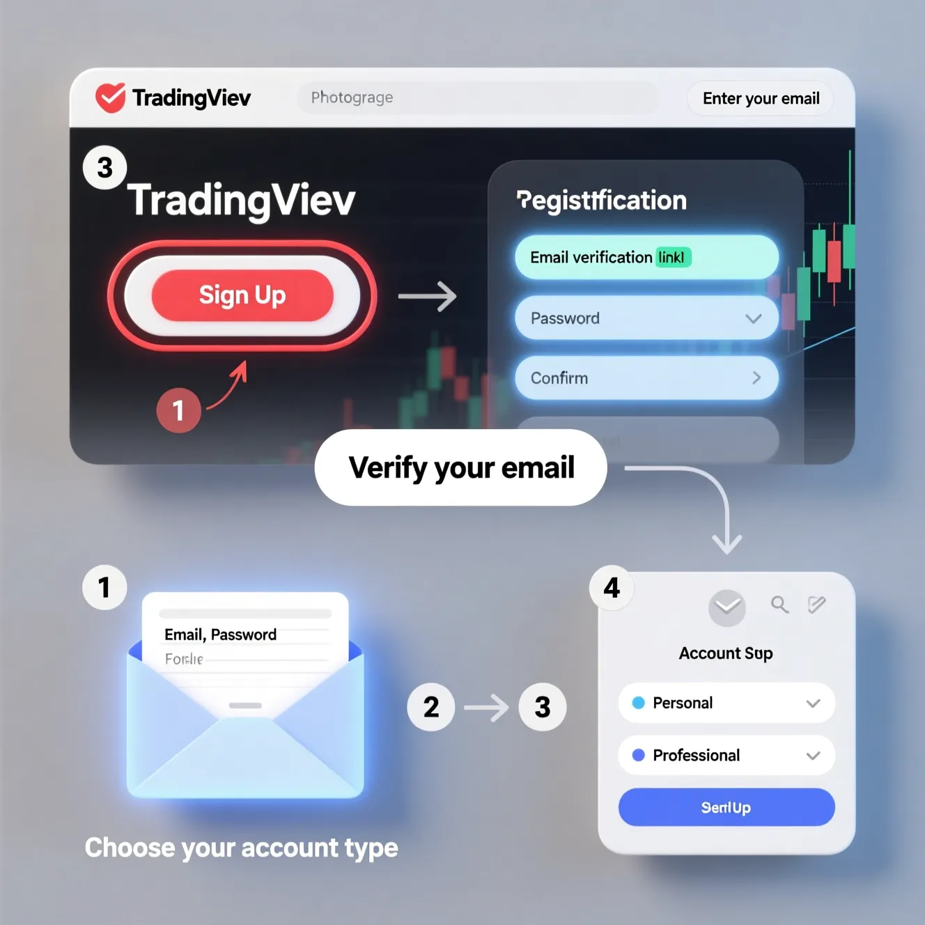 آموزش ثبت‌نام و تنظیمات TradingView